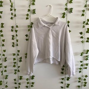 Cropped collared button up